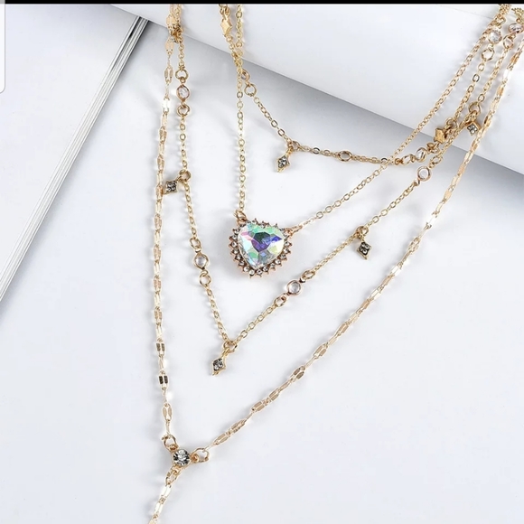 *Sasha* Layered Heart Necklace - Picture 7 of 7